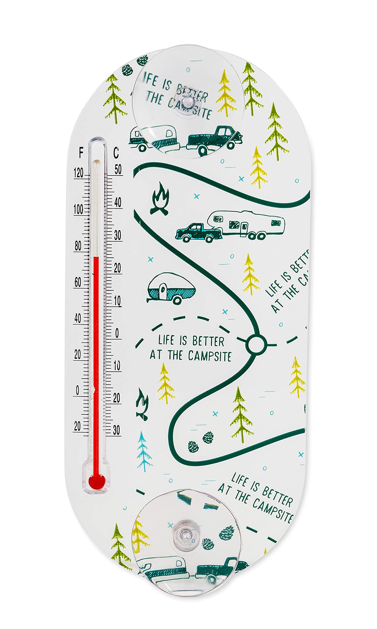 LIFE IS BETTER AT THE CAMPSITE WINDOW THERMOMETER MAP