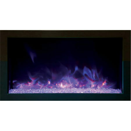 Smart 30? Extra Slim Indoor or Outdoor Electric Built-In only Electric Fireplace with black steel surround