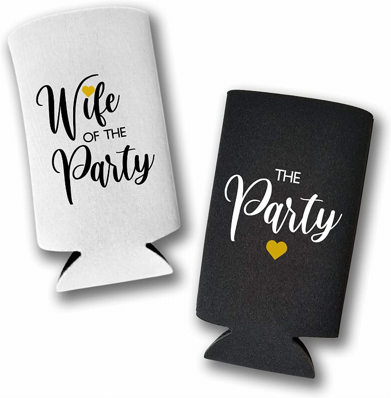 Wife of the Party, The Party - Set of 2 Bachelorette Party Slim Can Coolers