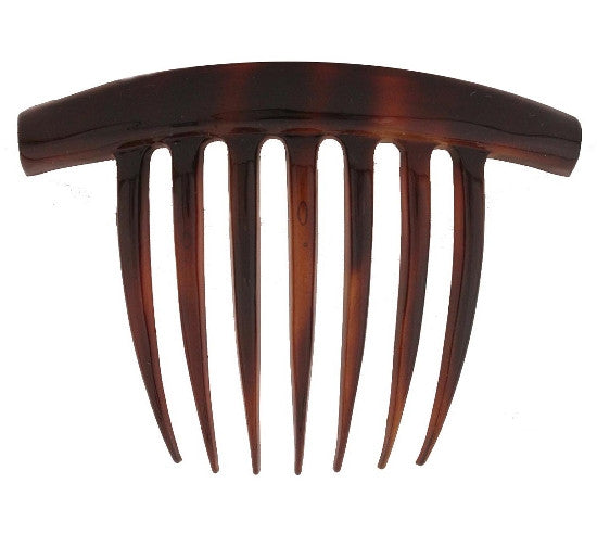 7-Tooth-back Comb Bar Top Tortoise Shell - Silver J. Nahon Card