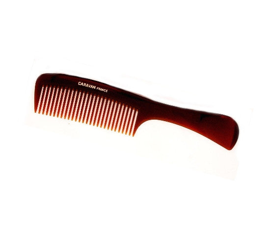 Caravan Large French Dressing Comb With Handle - Black Blank Card No