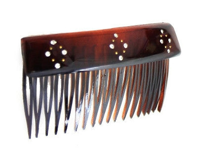 Lip Back Comb with Crystal Stones (in Tortoise Shell) - Diamond No Black Blank Card