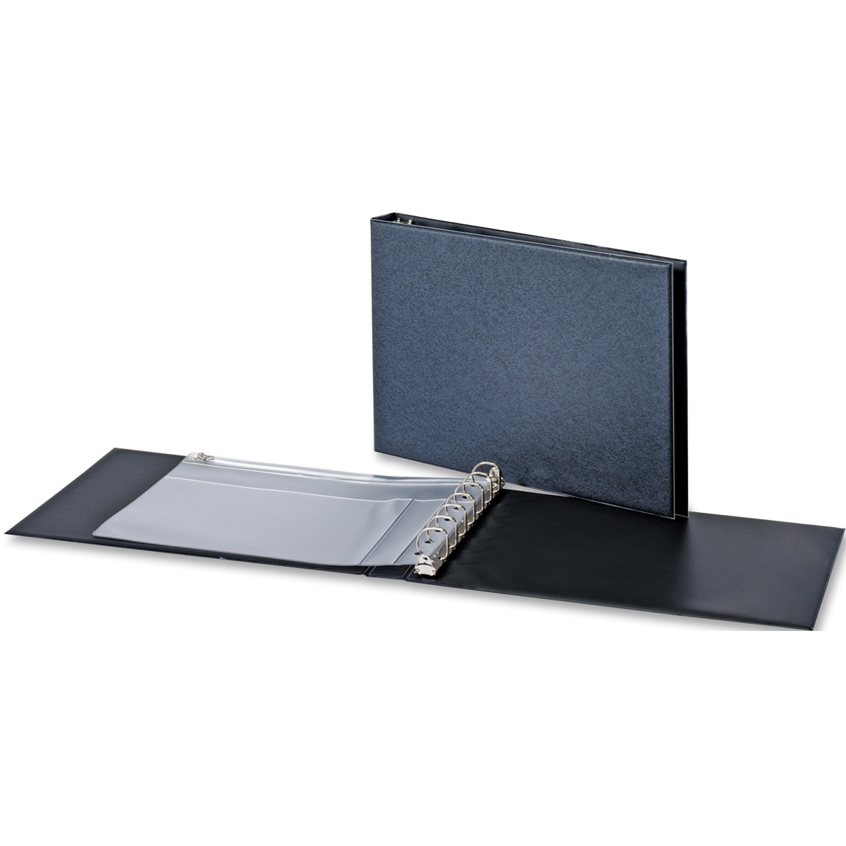 Cardinal 7 Ring Standard Business Check Binder - 1" Binder Capacity - D-Ring Fastener(s) - Board - Black - Recycled - Textured