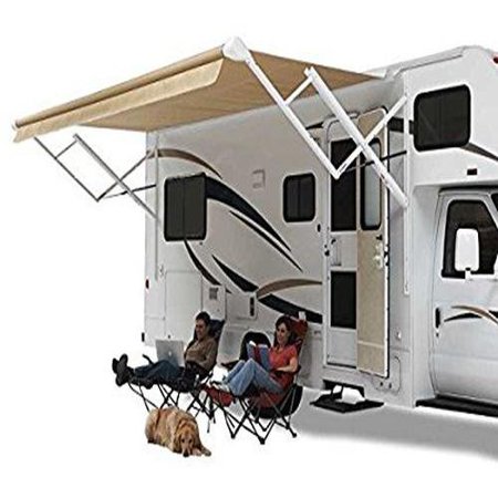 Eclipse 18''L X 8'Ext. Silver Fade Vinyl Power Patio Awning