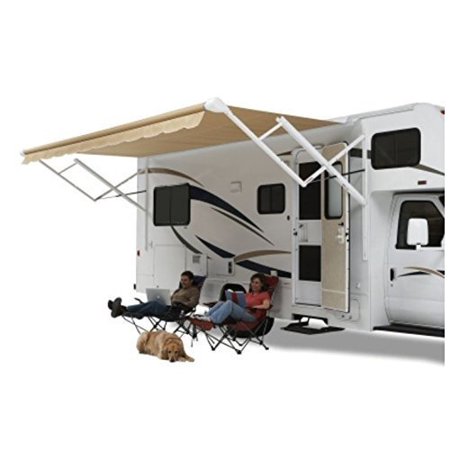 ECLIPSE 18''L X 8'EXT. CAMEL FADE VINYL POWER PATIO AWNING