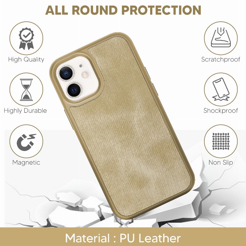 Celvoltz Outfit Luxury Pu Leather Case Compatible With IPhone 12 Pro - Yellow