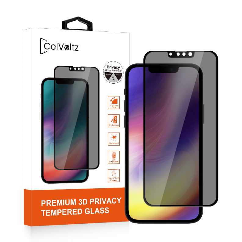 Celvoltz Privacy Tempered Glass Full Screen Protector For IPhone - iPhone 12