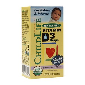Childlife Organic Vitamin D3 Drops For Babies and Infants Natural Berry Flavor (1x0338 Oz)