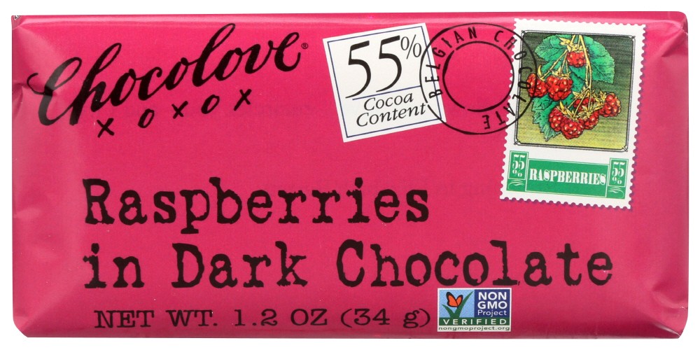 Chocolove Dark Chocolate Raspberry Mini Bar (12x1.2 Oz)