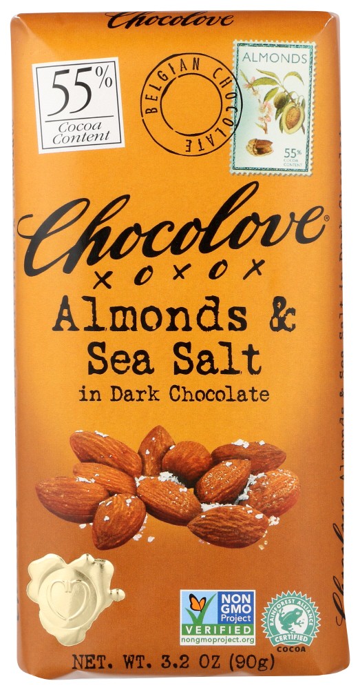 Chocolove Almonds & Sea Salt In Dark Chocolate (12x3.2Oz)