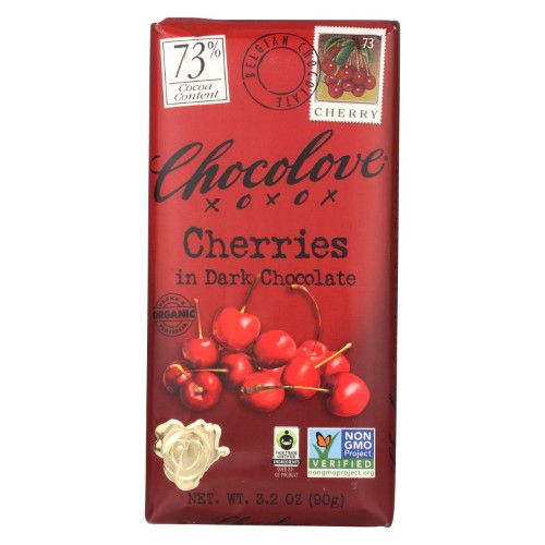 Chocolove Cherries in Dark Chocolate Bar (12x3.2 Oz)