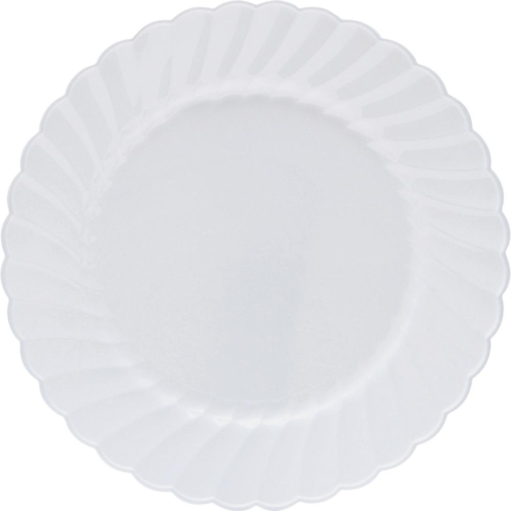 Classicware Heavyweight Plates - Picnic, Party - Disposable - White - Plastic Body - 15 / Carton
