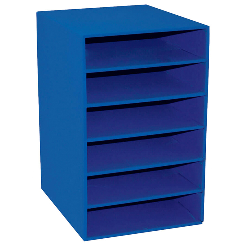 Classroom Keepers 6-Shelf Organizer - 17.8" Height x 13.5" Width x 12" Depth - 70% Recycled - Blue - 1 Each