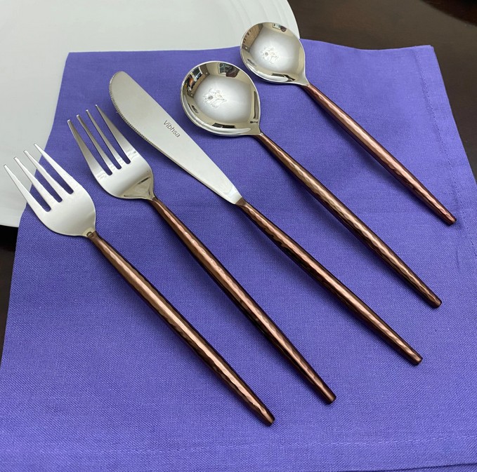 Hammered Stainless Steel Flatware 20-PC Set