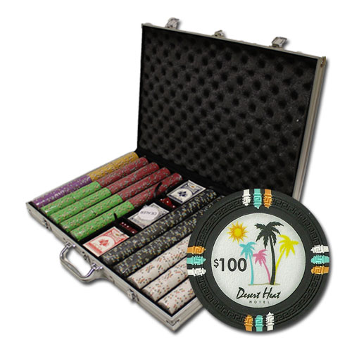 1000Ct Claysmith Gaming Desert Heat Poker Chip Set in Aluminum