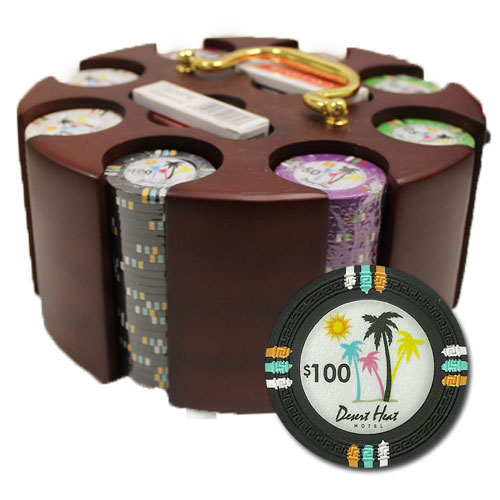 200Ct Claysmith Gaming Desert Heat Poker Chip Set in Carousel