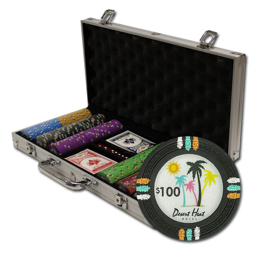 300Ct Claysmith Gaming Desert Heat Poker Chip Set in Aluminum
