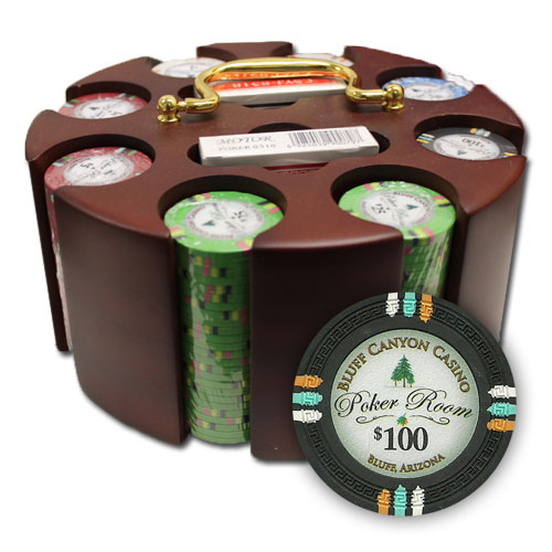 200Ct Custom Claysmith Bluff Canyon Poker Chip Set in Carousel