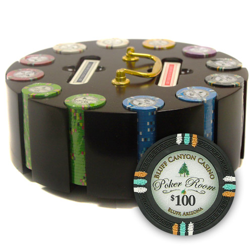 300Ct Custom Claysmith Bluff Canyon Poker Chip Set in Carousel