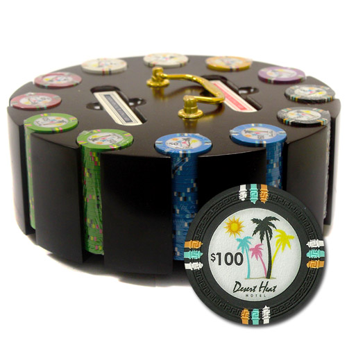 300Ct Custom Claysmith Desert Heat Poker Chip Set in Carousel
