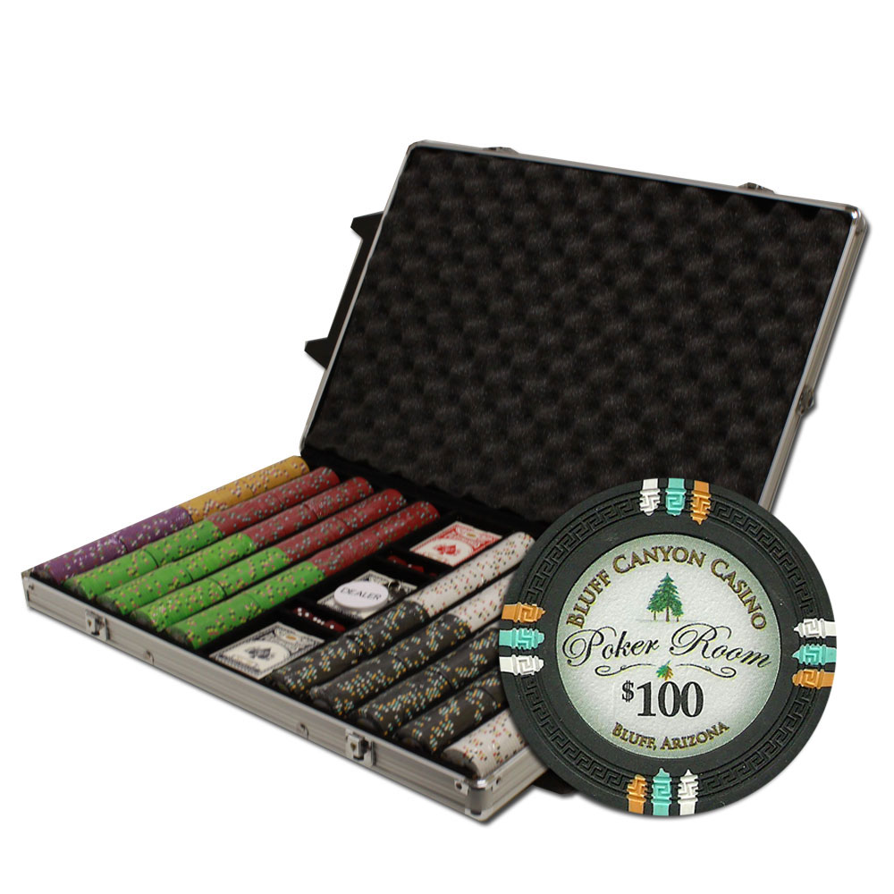 1000Ct Custom Claysmitth Bluff Canyon Poker Chip Set in Rolling 