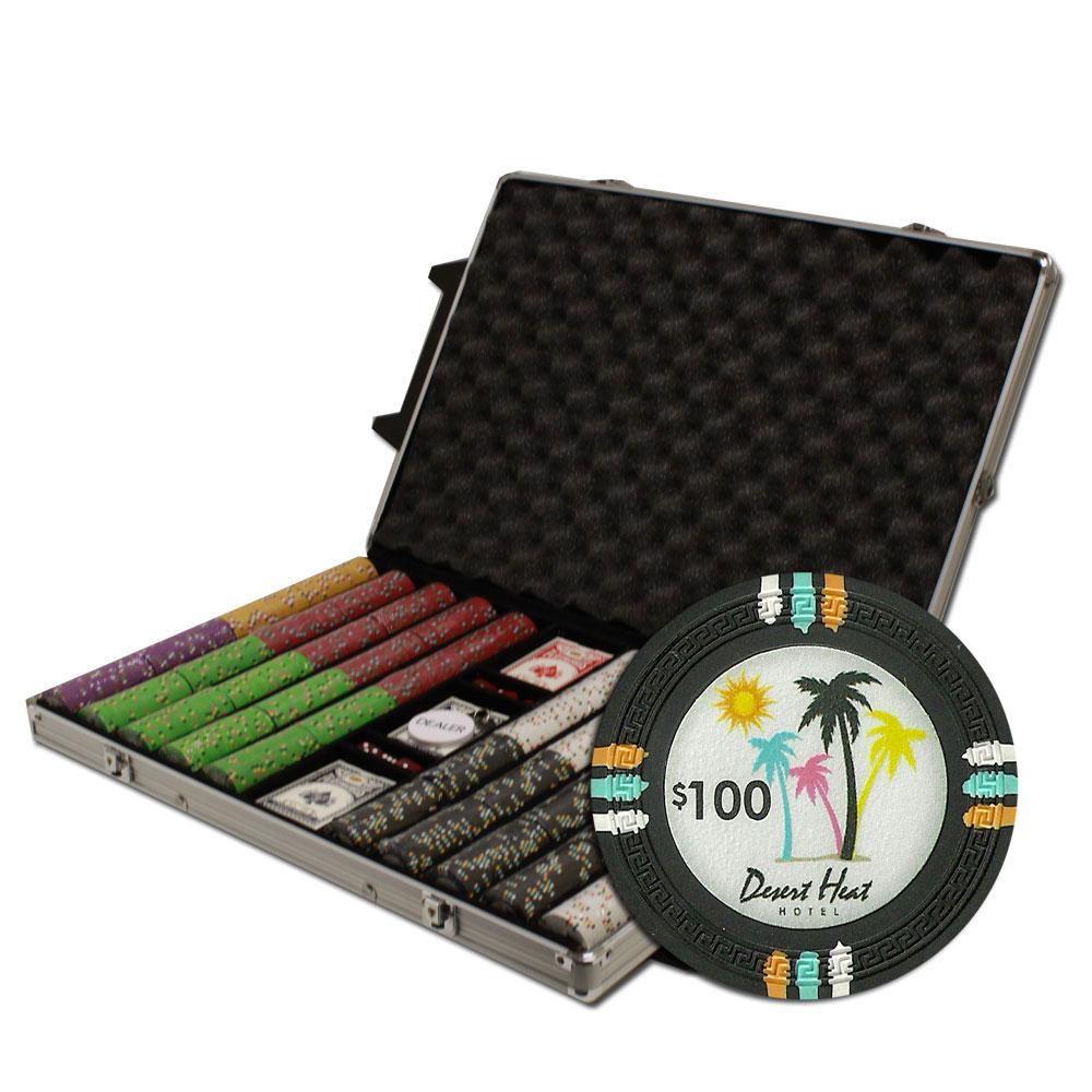 1000Ct Claysmith Gaming Desert Heat Poker Chip Set in Rolling