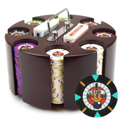 200 Count Custom Poker Chip Set - Rock & Roll in Carousel