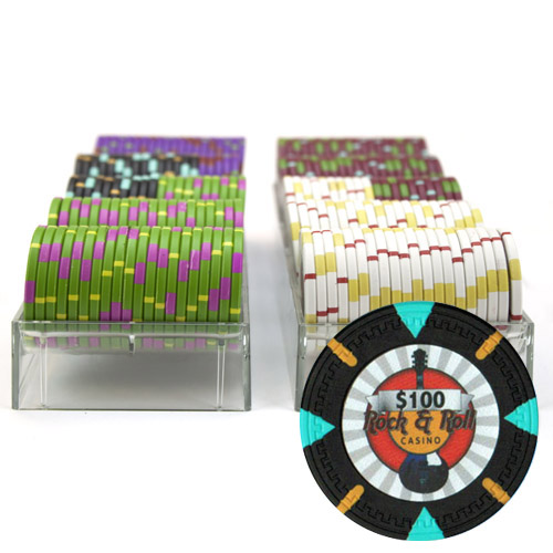 200 Count Custom Poker Chip Set - Rock & Roll in Acrylic