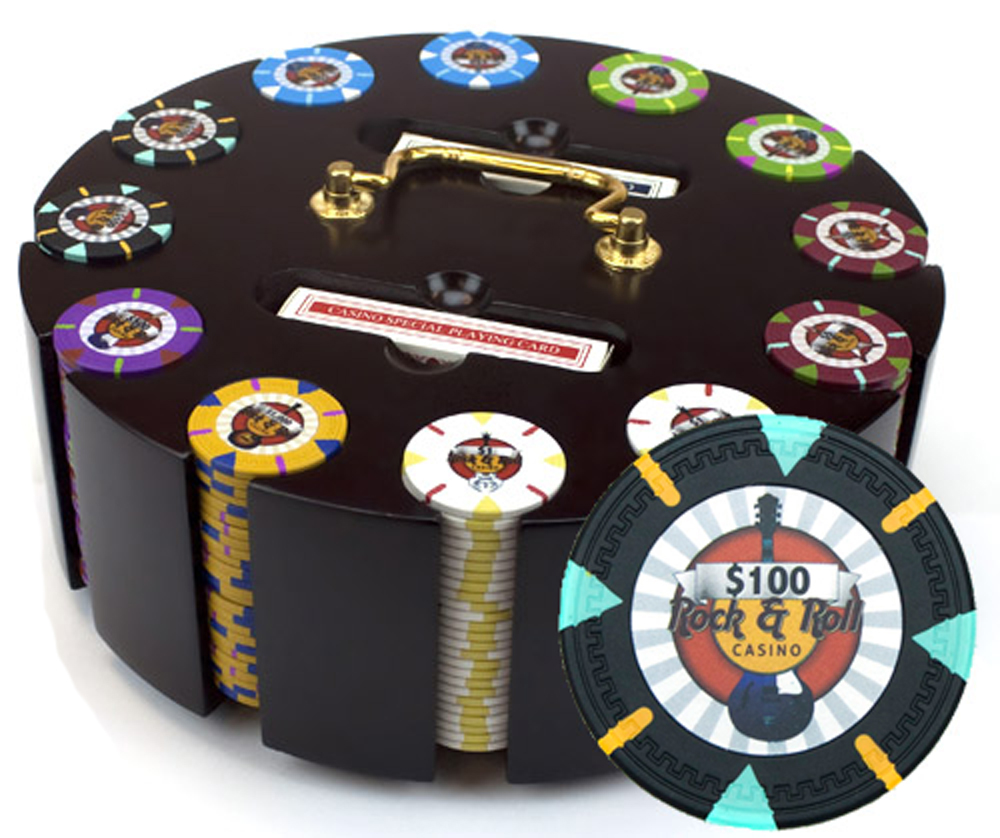 300Ct Claysmith Gaming Rock & Roll Poker Chip Set in Carousel