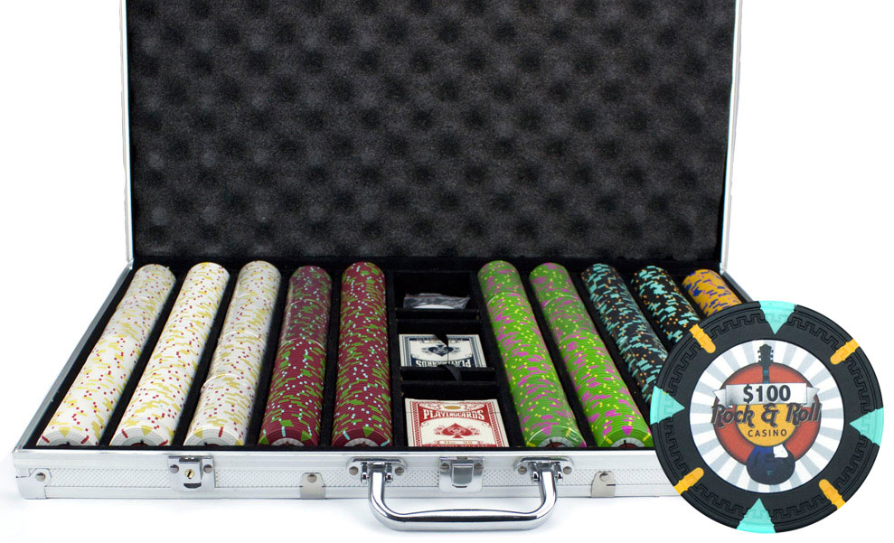 1000 Count Custom Poker Chip Set - Rock & Roll in Aluminum