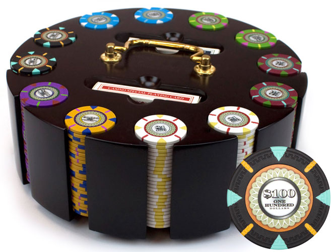 300 Count Custom Poker Chip Set - The Mint in Carousel