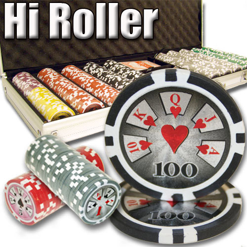 500 Count - Pre-Packaged - Poker Chip Set - Hi Roller 14 G - Aluminum