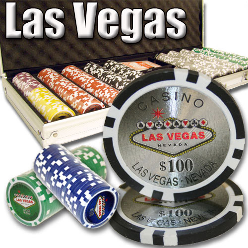 500 Count - Pre-Packaged - Poker Chip Set - Las Vegas 14 G - Aluminum