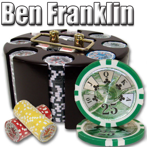 200 Count - Pre-Packaged - Poker Chip Set - Ben Franklin 14 G - Carousel