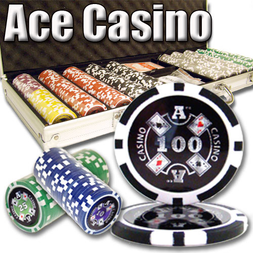 500 Count - Pre-Packaged - Poker Chip Set - Ace Casino 14 Gram - Aluminum