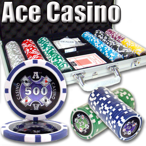 300 Count - Custom Breakout - Poker Chip Set - Ace Casino 14 Gram - Aluminum
