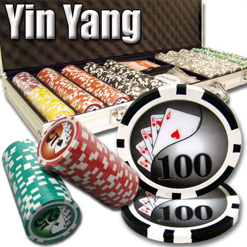500 Count - Custom Breakout - Poker Chip Set - Yin Yang 13.5 G - Aluminum