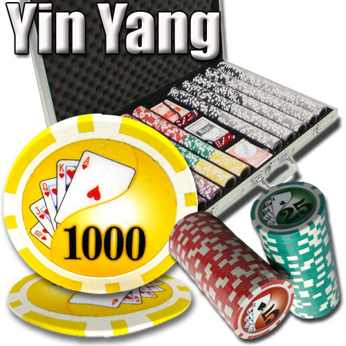 1000 Count - Custom Breakout - Poker Chip Set - Yin Yang 13.5 G - Aluminum