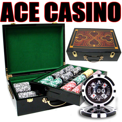 500 Count - Pre-Packaged - Poker Chip Set - Ace Casino 14 Gram - Hi Gloss
