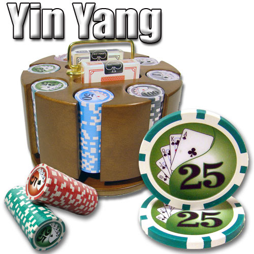 200 Count - Pre-Packaged - Poker Chip Set - Yin Yang 13.5 G - Carousel
