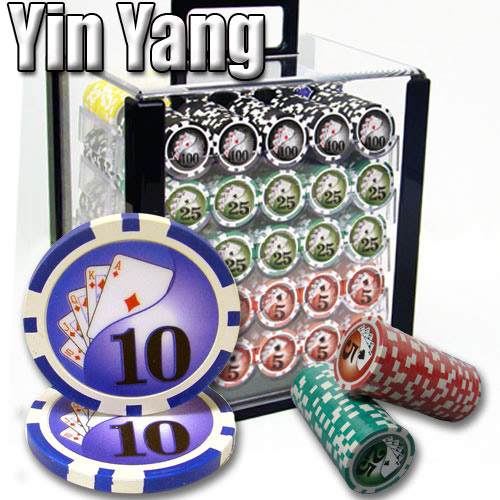 1000 Count - Pre-Packaged - Poker Chip Set - Yin Yang 13.5 G - Acrylic