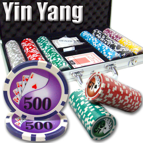300 Count - Pre-Packaged - Poker Chip Set - Yin Yang 13.5 G - Aluminum