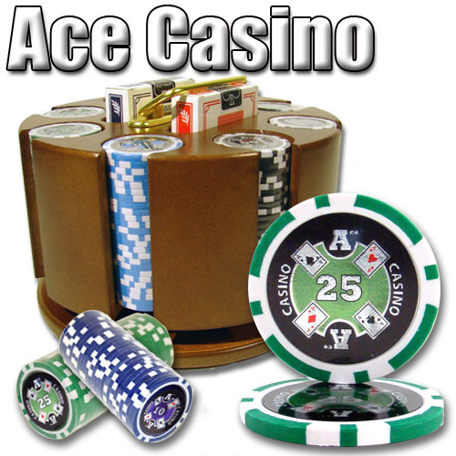 200 Count - Pre-Packaged - Poker Chip Set - Ace Casino 14 Gram - Carousel