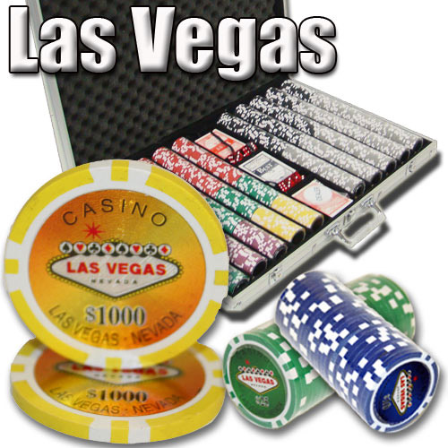 1000 Count - Pre-Packaged - Poker Chip Set - Las Vegas 14 G - Aluminum