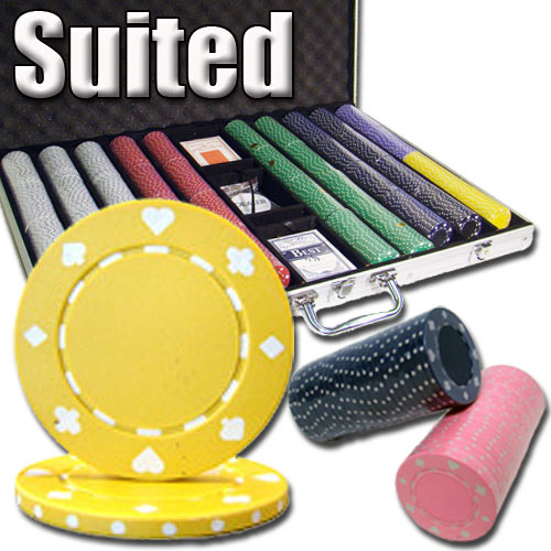 1000 Count - Pre-Packaged - Poker Chip Set - Suited 11.5 G - Aluminum Case