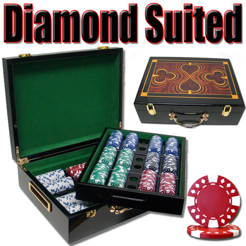 500 Count - Pre-Packaged - Poker Chip Set - Diamond Suited 12.5g - Hi Gloss