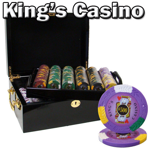 500 Count - Pre-Packaged - Poker Chip Set - Kings Casino 14 G - Black Mahogany