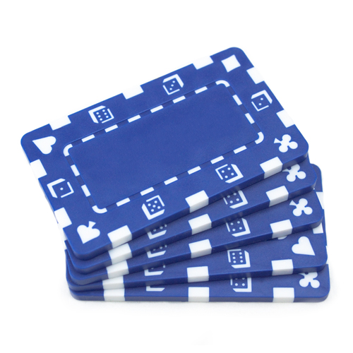 5 Blue Rectangular Poker Chips