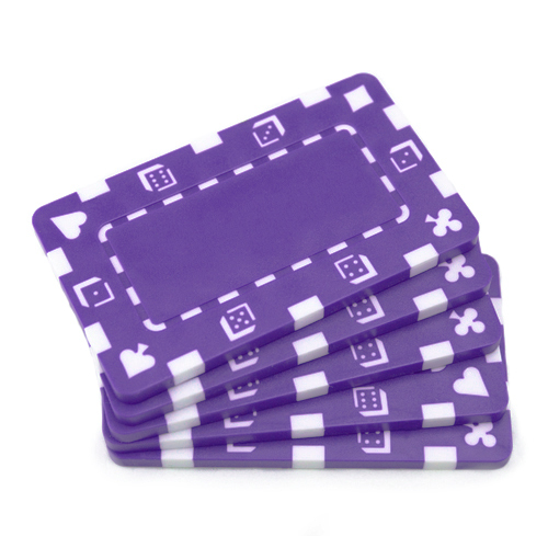 5 Purple Rectangular Poker Chips