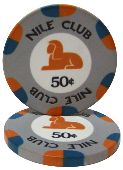 .50¢ (cent) Nile Club 10 Gram Ceramic Poker Chip